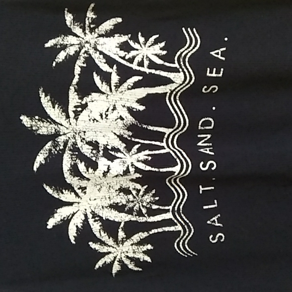 French Pastry Tank Top Graphic Palm Trees Salt Sand Sea SZ M - Picture 2 of 4